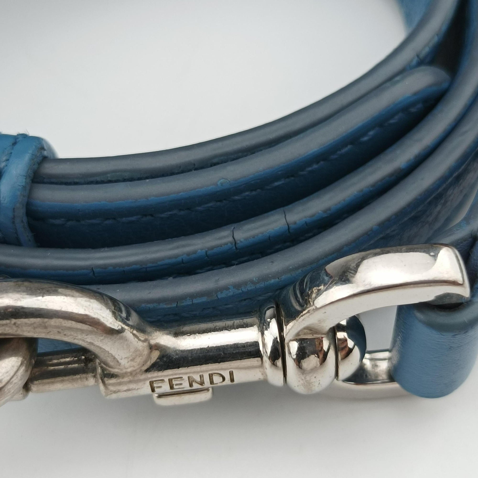 Pre-owned Fendi Petite 3Jours Blue Leather 8BH333 shoulderbag | stylenewstar
