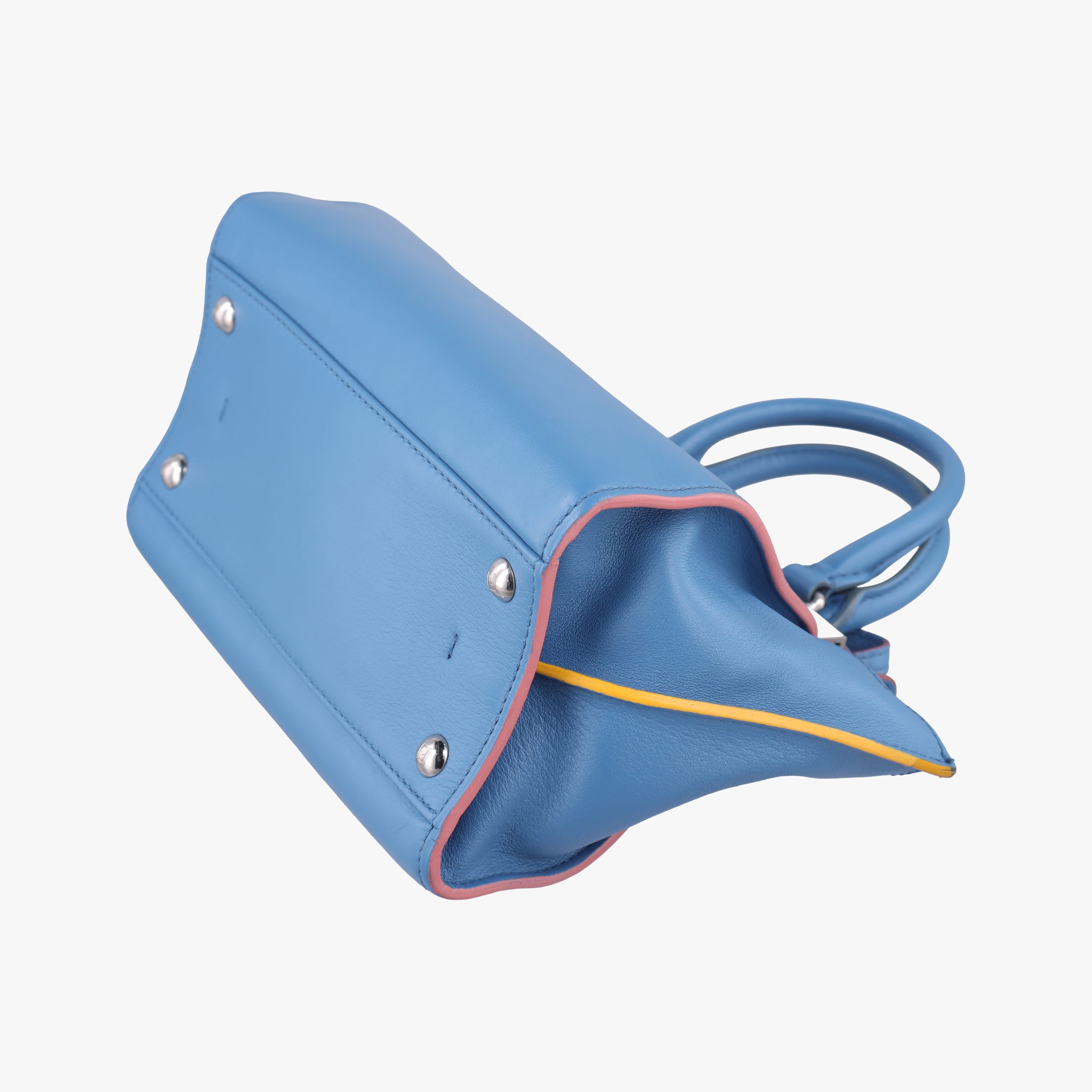 Pre-owned Fendi Petite 3Jours Blue Leather 8BH333 shoulderbag | stylenewstar