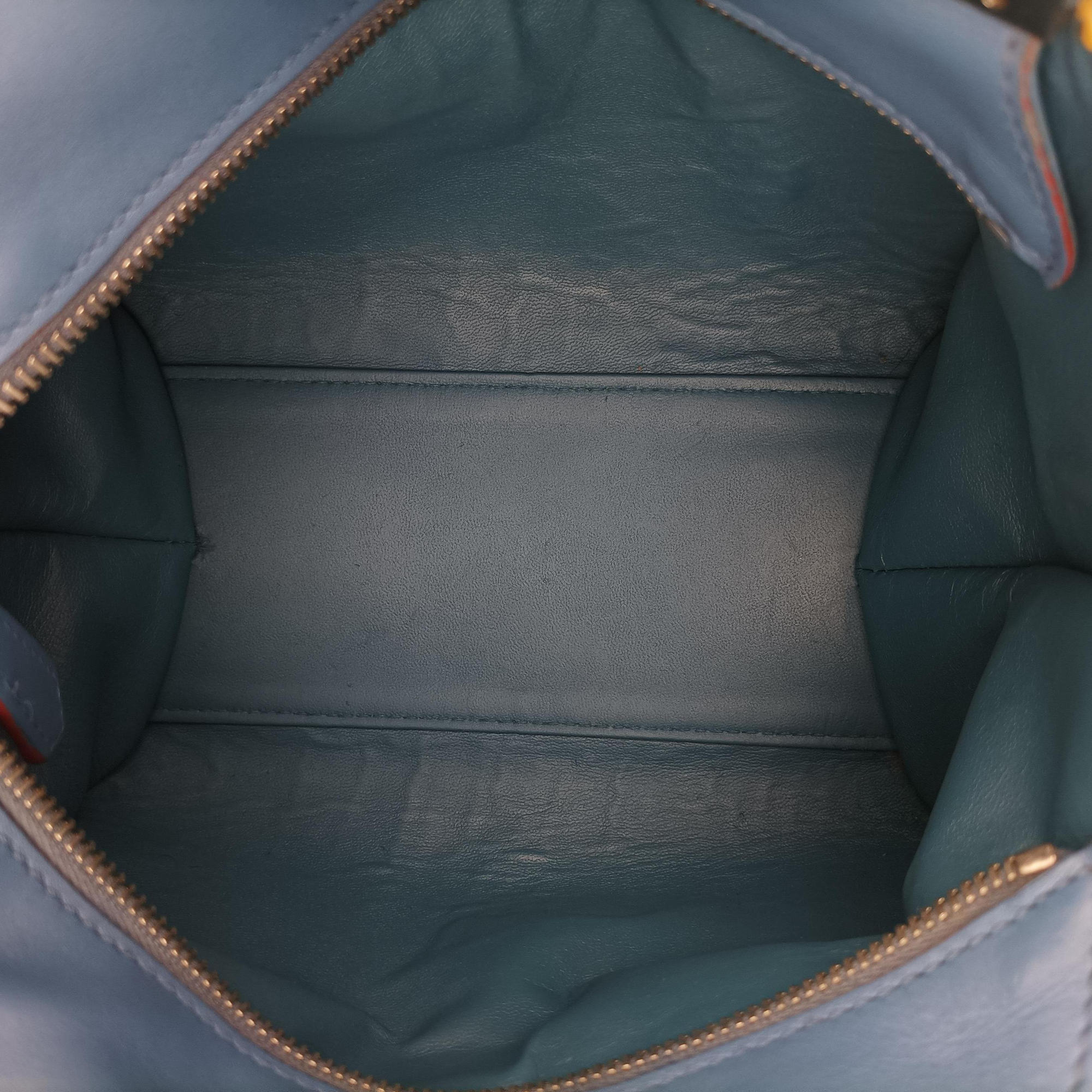 Pre-owned Fendi Petite 3Jours Blue Leather 8BH333 shoulderbag | stylenewstar