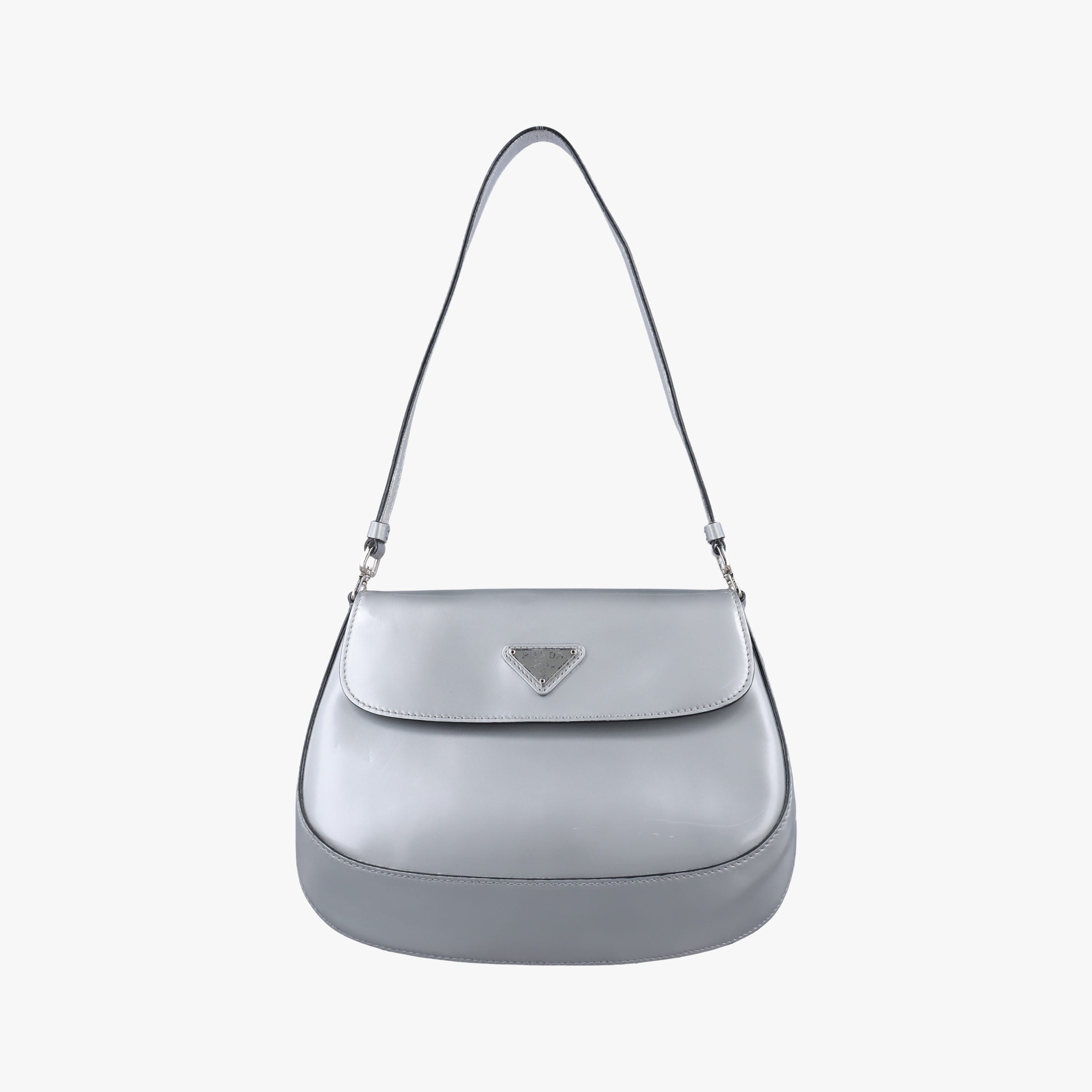 Pre-owned Prada Cleo Flap Silver Leather  handbag | stylenewstar