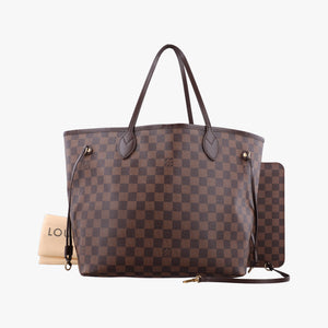Pre-owned Louis Vuitton NEVERFULL MM EBENE Damier Canvas N51105 shoulderbag | stylenewstar