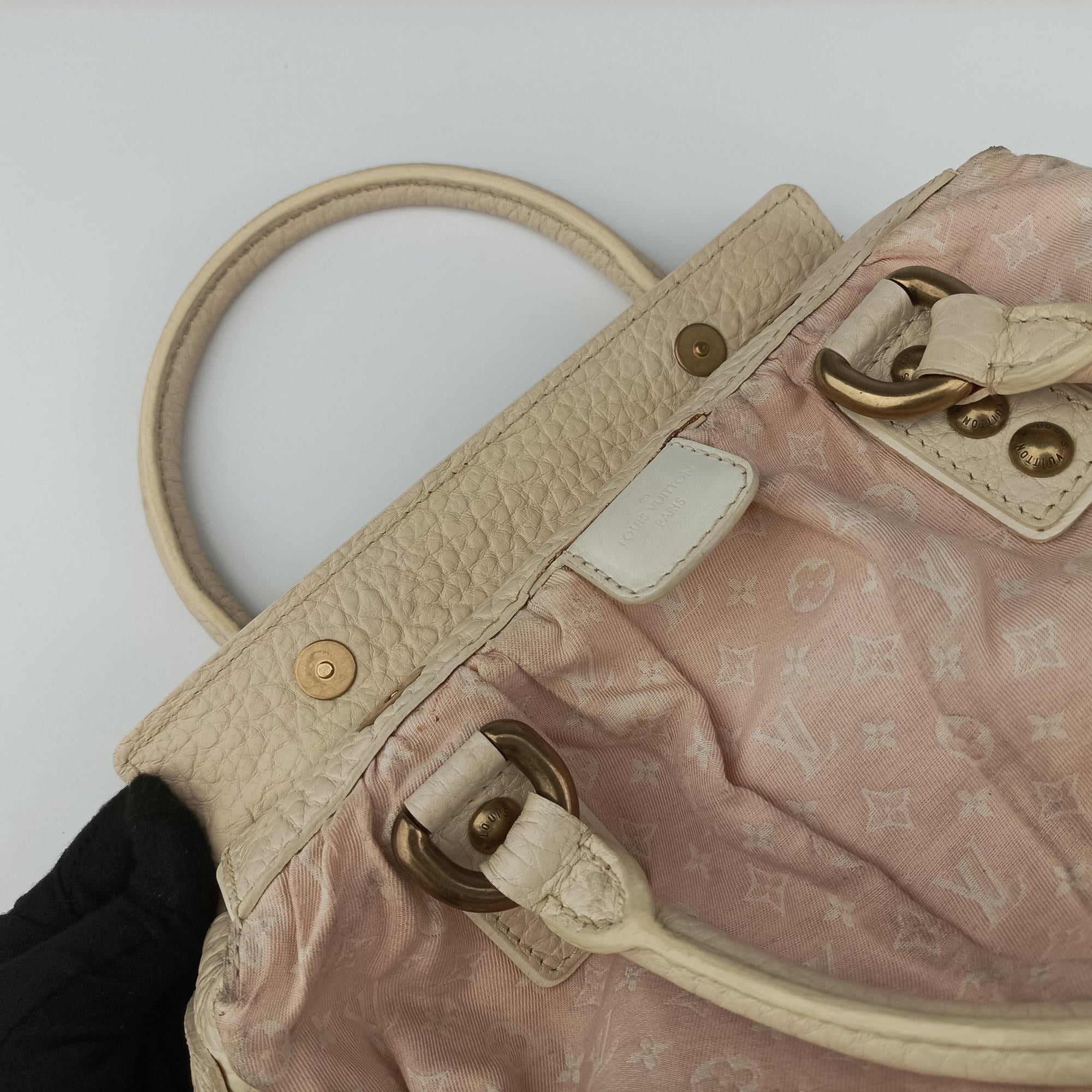 Pre-owned Louis Vuitton Trapeze PM RosePink Monogram Mini Lin	Canvas × Leather M40062 handbag | stylenewstar