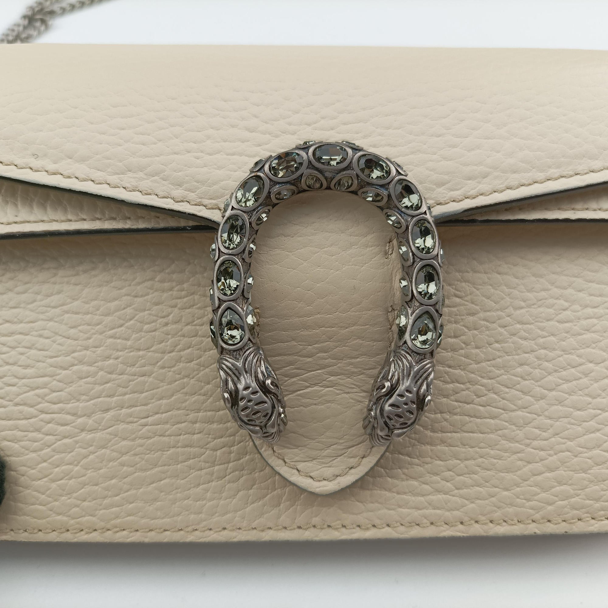 Pre-owned Gucci Dionysus White Leather 476432 shoulderbag | stylenewstar