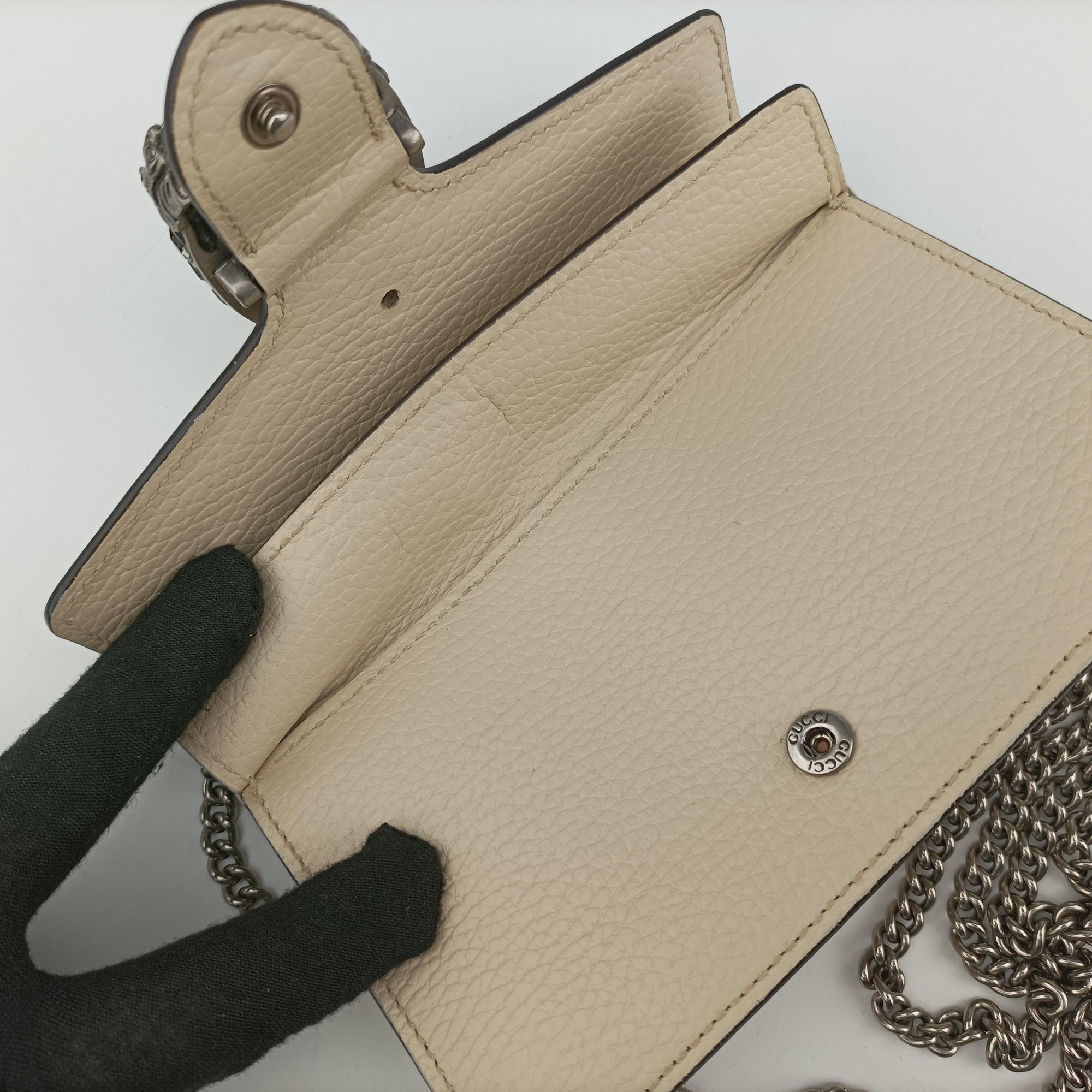 Pre-owned Gucci Dionysus White Leather 476432 shoulderbag | stylenewstar