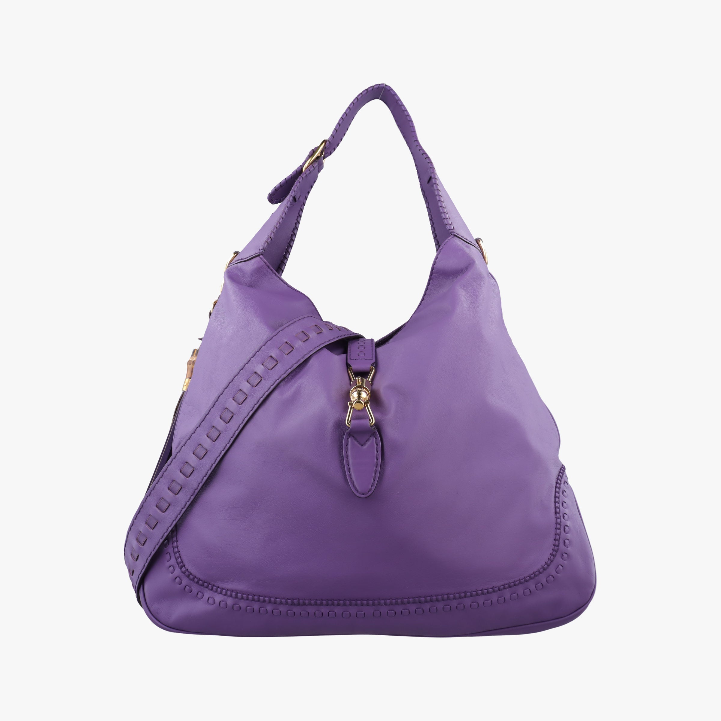 Pre-owned Gucci new jackie Purple Leather 219704 shoulderbag | stylenewstar