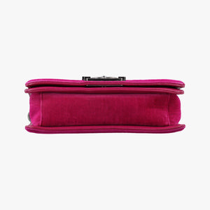 Secondhand Chanel BOY CHANEL Rose velour A67416 shoulderbag | stylenewstar