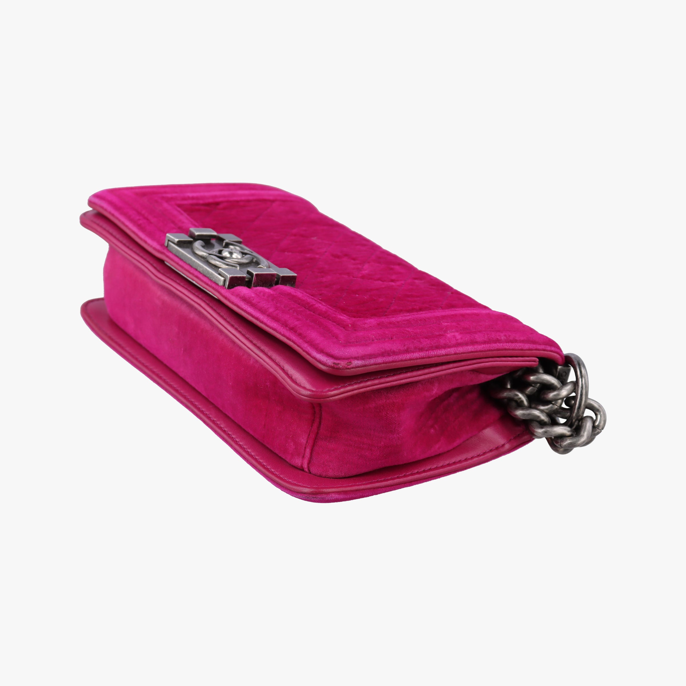 Secondhand Chanel BOY CHANEL Rose velour A67416 shoulderbag | stylenewstar