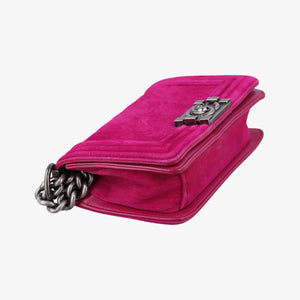 Secondhand Chanel BOY CHANEL Rose velour A67416 shoulderbag | stylenewstar
