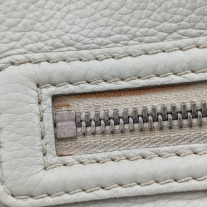 Secondhand Celine Luggage Mini Shopper Light Gray Leather  handbag | stylenewstar