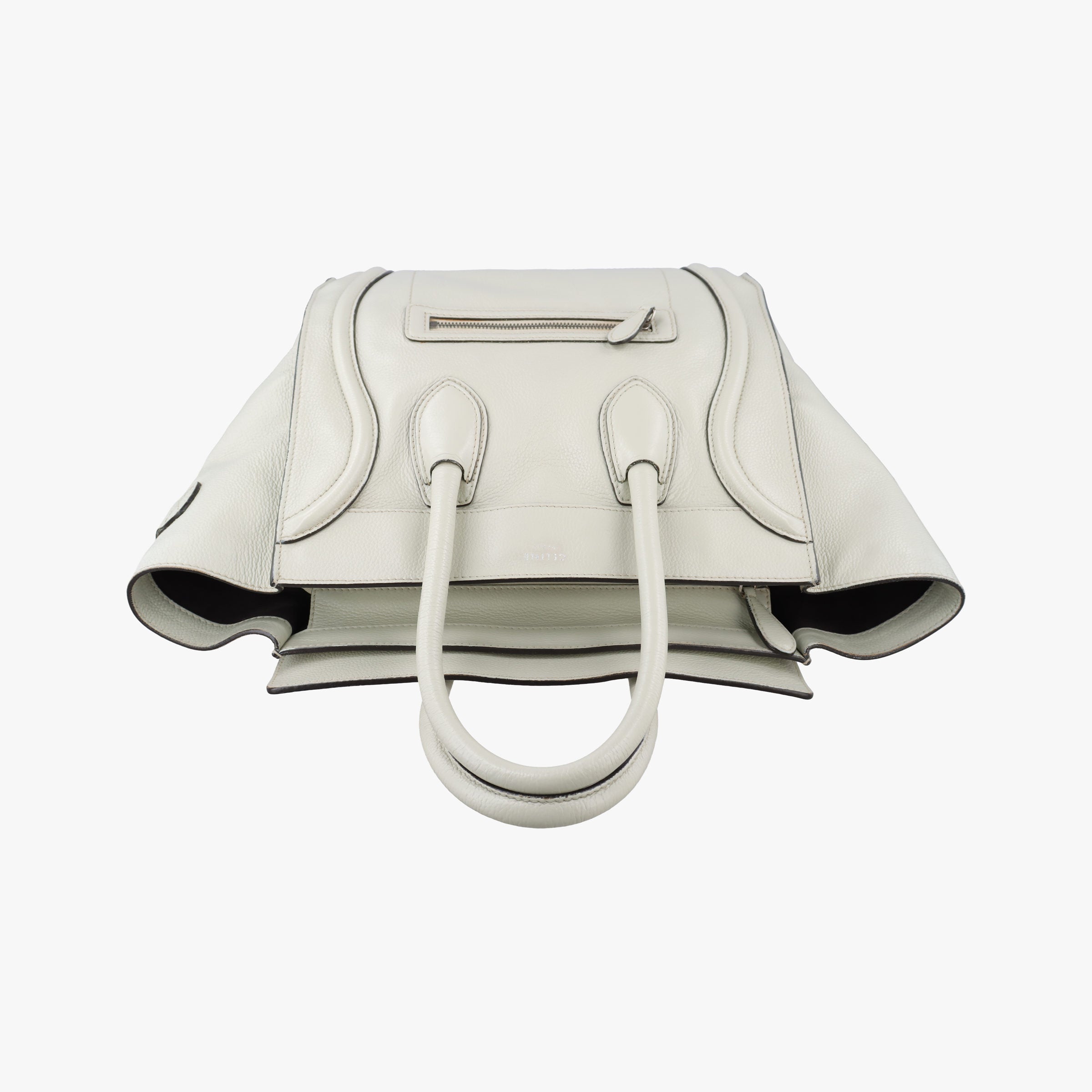 Secondhand Celine Luggage Mini Shopper Light Gray Leather  handbag | stylenewstar