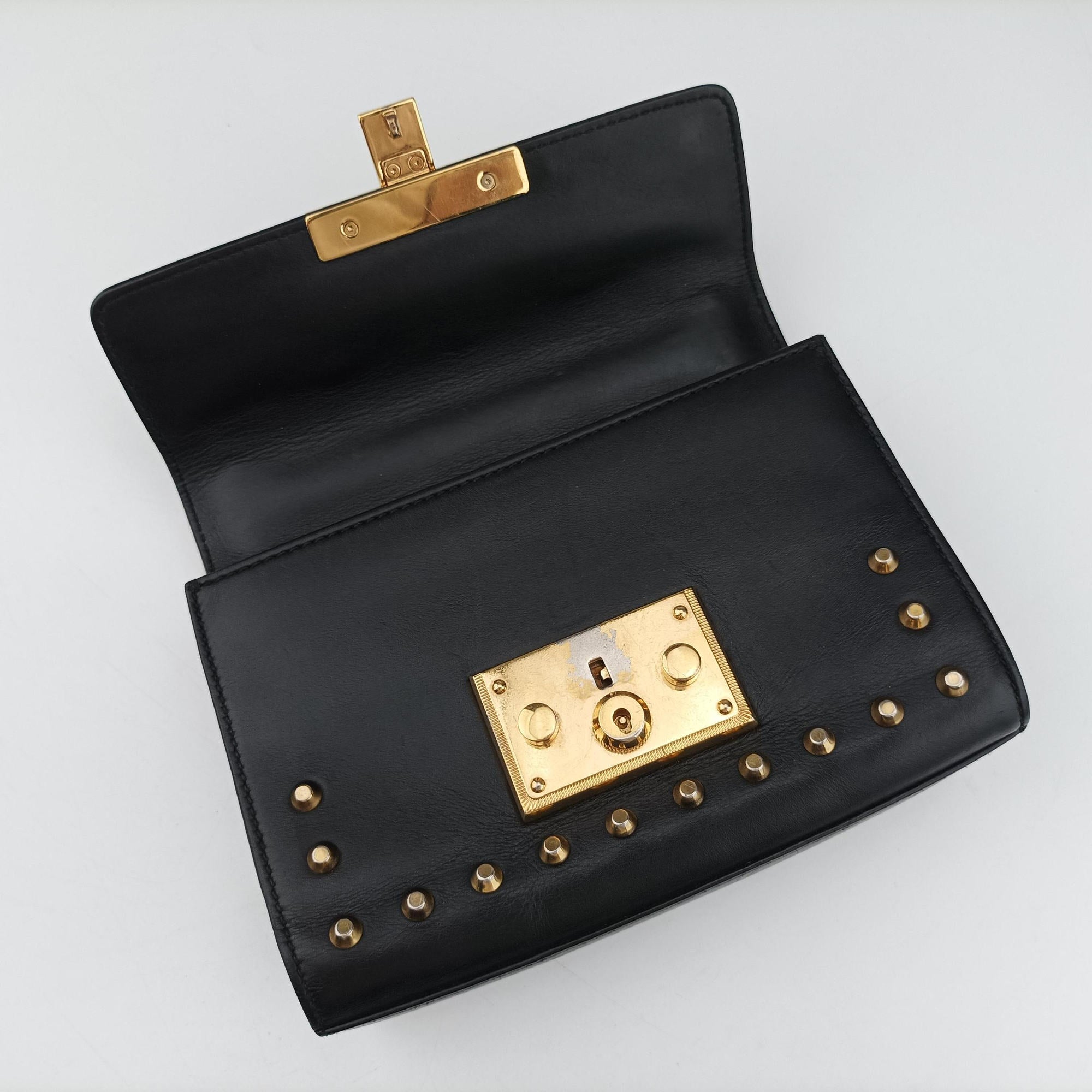 Pre-owned Gucci Padlock Black Leather 432182 shoulderbag | stylenewstar
