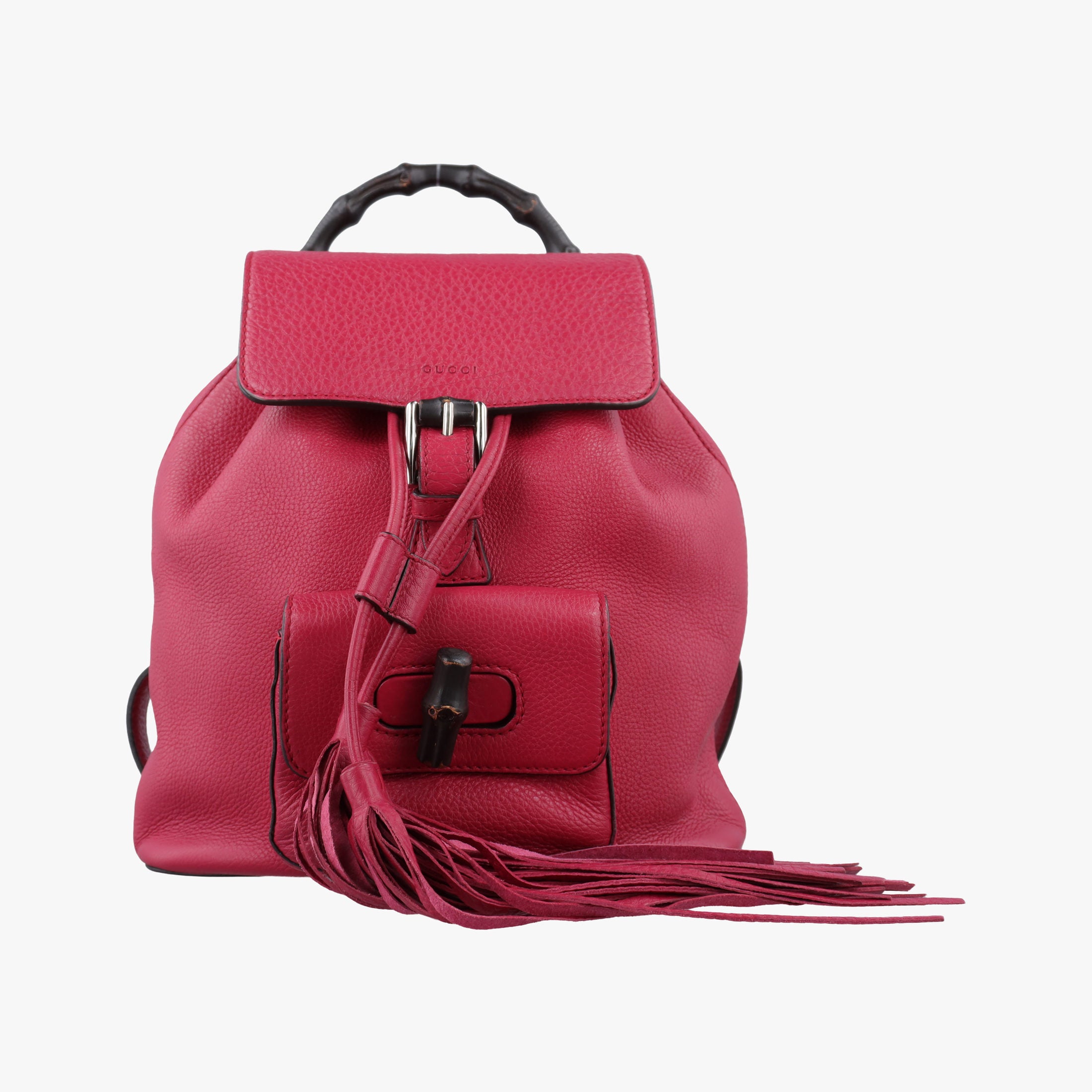 Vintage Gucci Bamboo fringe tassel Red Leather 387149 backpack/rucksack | stylenewstar