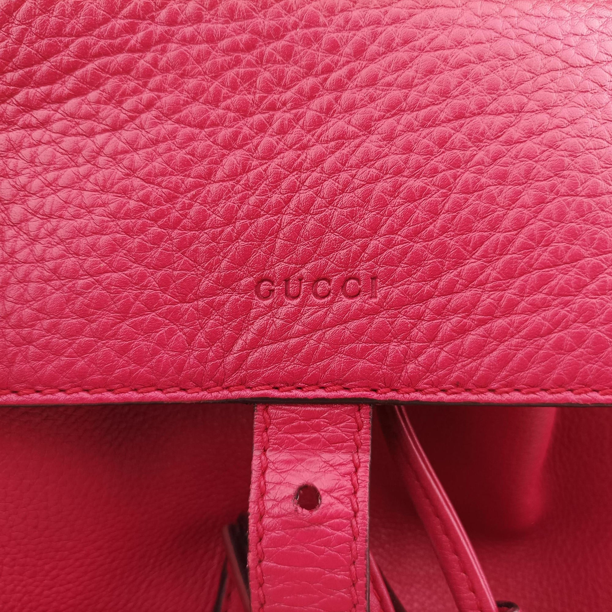 Vintage Gucci Bamboo fringe tassel Red Leather 387149 backpack/rucksack | stylenewstar