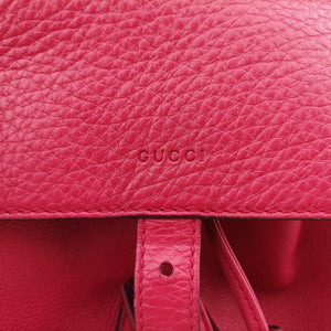 Vintage Gucci Bamboo fringe tassel Red Leather 387149 backpack/rucksack | stylenewstar
