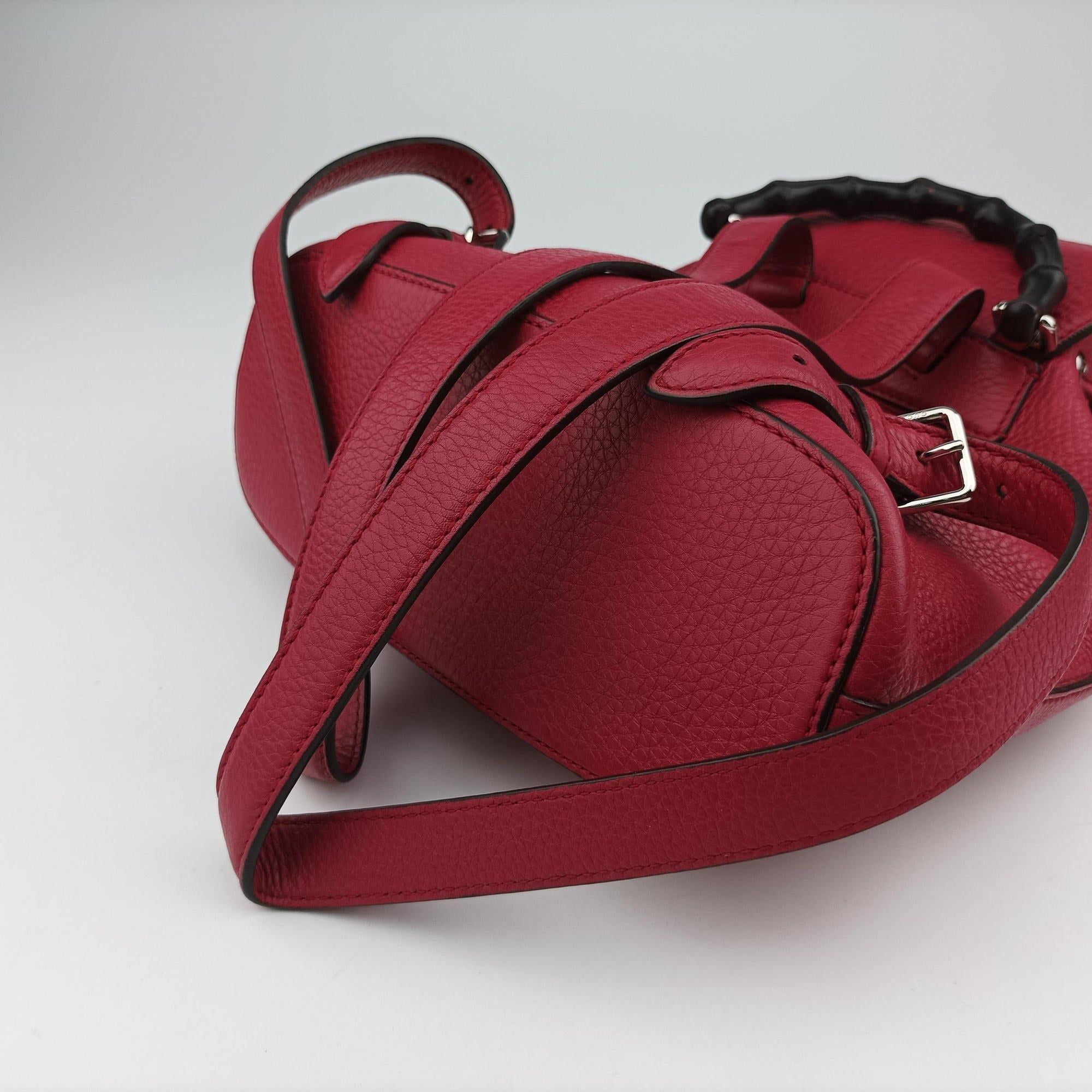 Vintage Gucci Bamboo fringe tassel Red Leather 387149 backpack/rucksack | stylenewstar