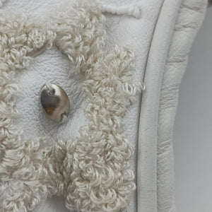 Pre-owned Chloe Bracelet  White Lambskin × Beaded Embroidery  handbag | stylenewstar