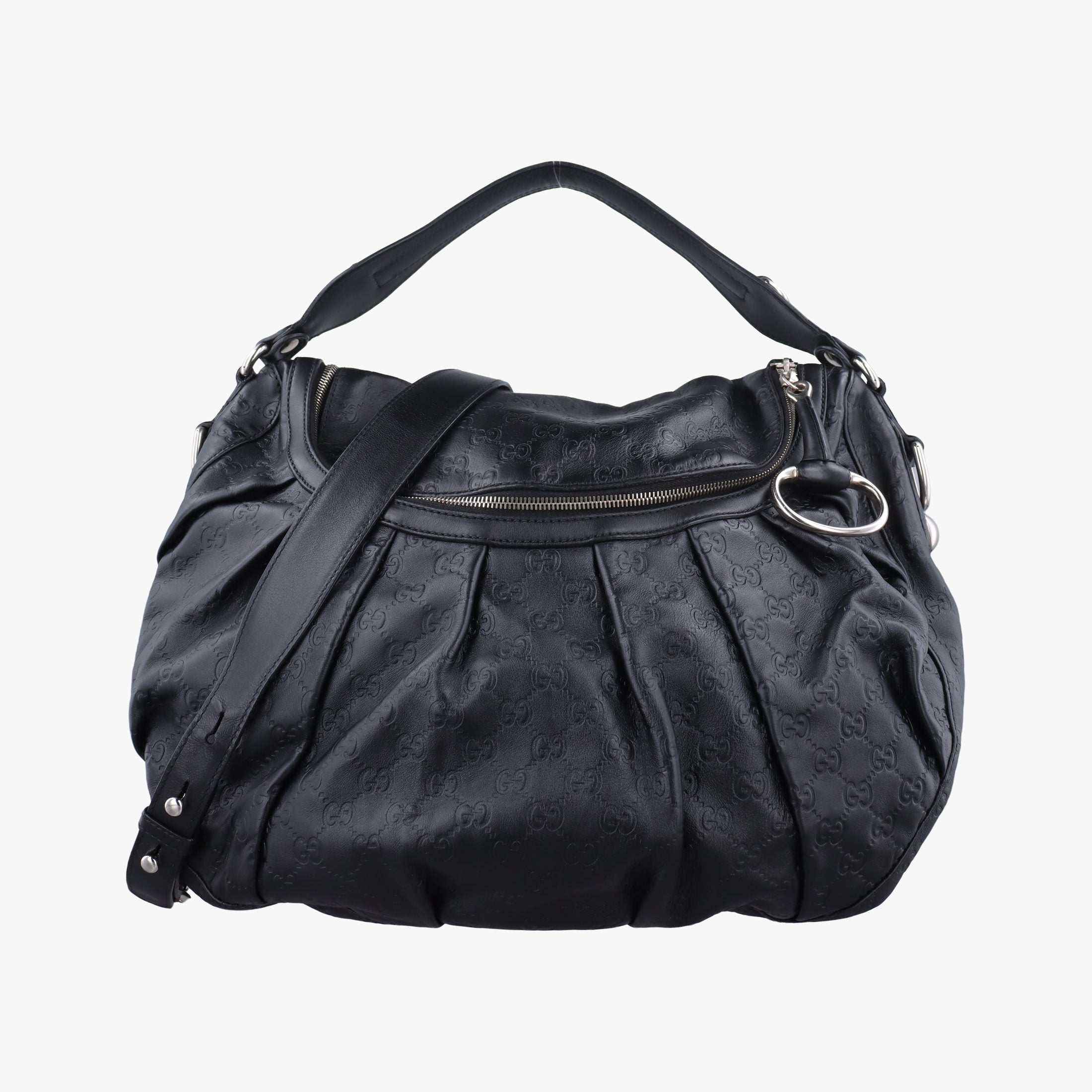 Pre-owned Gucci Icon Bit Black Leather 228584 shoulderbag | stylenewstar