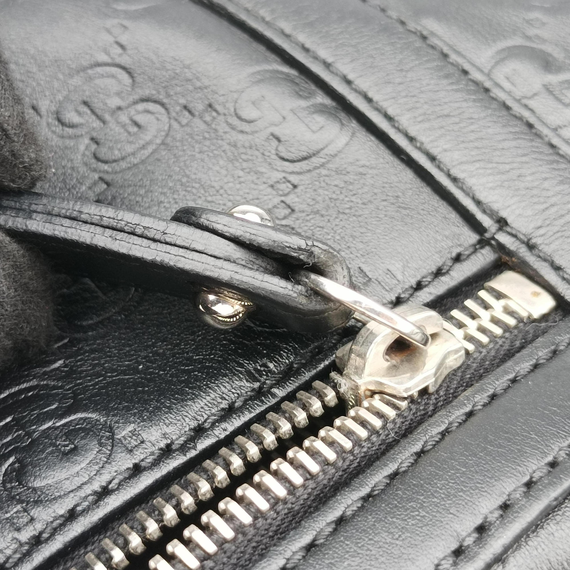 Pre-owned Gucci Icon Bit Black Leather 228584 shoulderbag | stylenewstar
