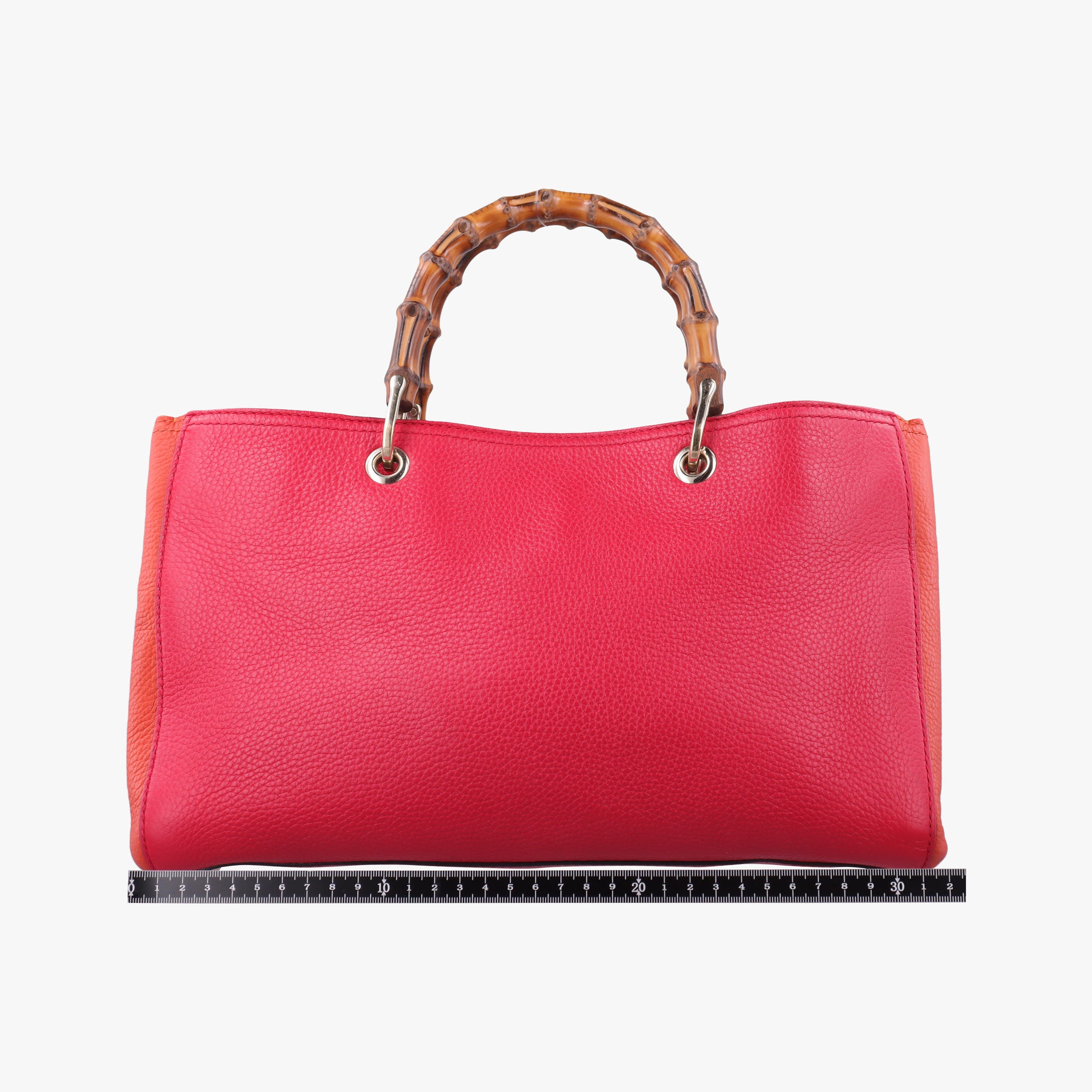 Vintage Gucci Bamboo Shopper Red×Orange Leather 323660 shoulderbag | stylenewstar