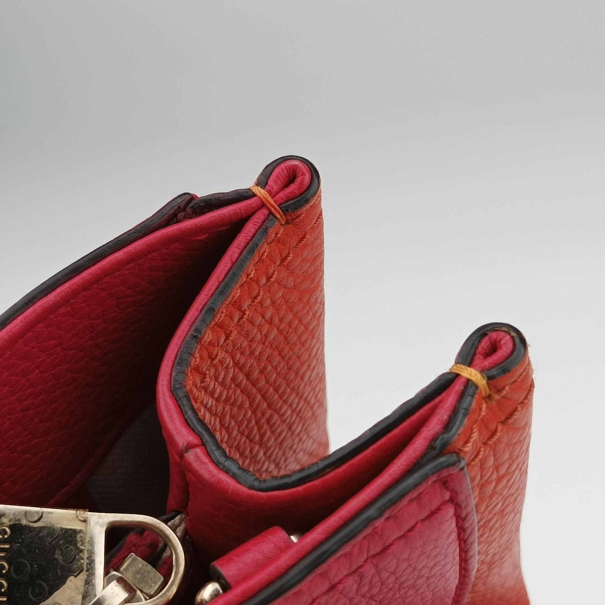 Vintage Gucci Bamboo Shopper Red×Orange Leather 323660 shoulderbag | stylenewstar