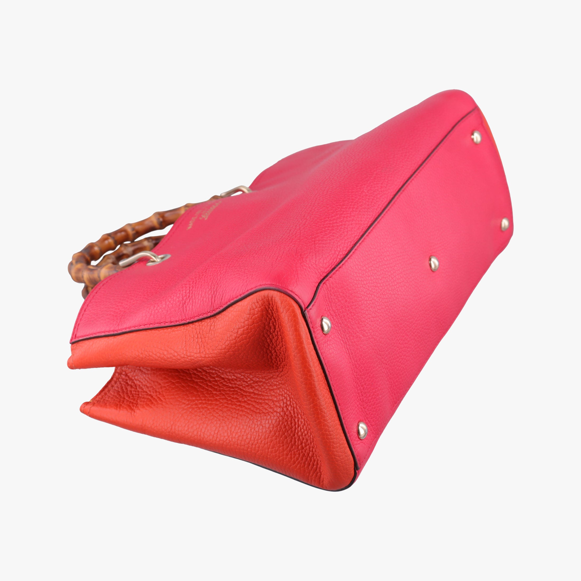 Vintage Gucci Bamboo Shopper Red×Orange Leather 323660 shoulderbag | stylenewstar