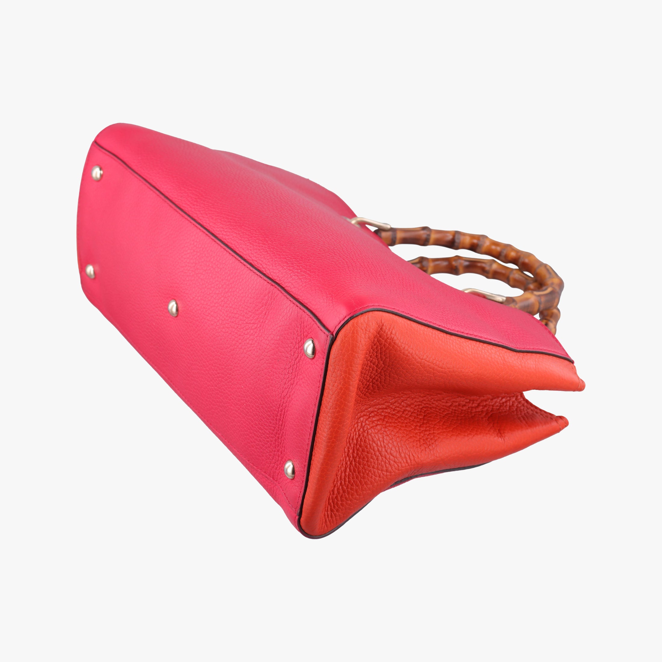 Vintage Gucci Bamboo Shopper Red×Orange Leather 323660 shoulderbag | stylenewstar