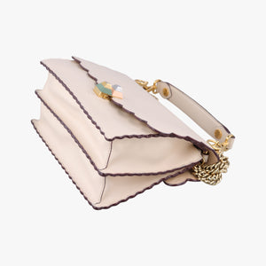 Pre-owned Fendi KAN I White Leather 8BT283 shoulderbag | stylenewstar