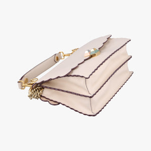Pre-owned Fendi KAN I White Leather 8BT283 shoulderbag | stylenewstar