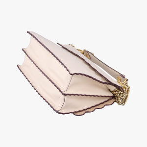 Pre-owned Fendi KAN I White Leather 8BT283 shoulderbag | stylenewstar