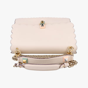 Pre-owned Fendi KAN I White Leather 8BT283 shoulderbag | stylenewstar
