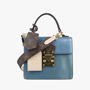 Pre-owned Louis Vuitton Spring Street PM BLACK×white×Blue Vernis×Monogram×Epi M90375 shoulderbag | stylenewstar