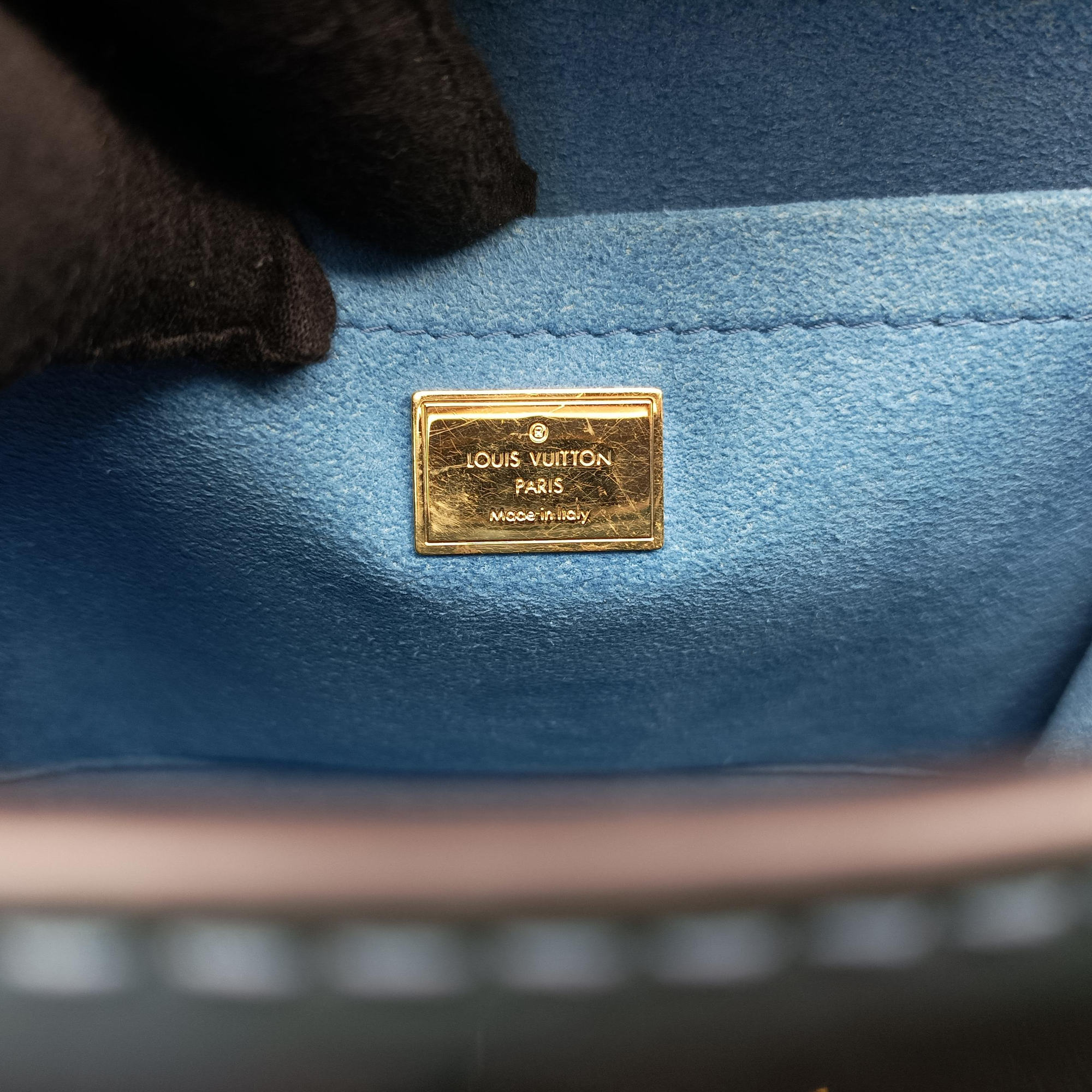 Pre-owned Louis Vuitton Spring Street PM BLACK×white×Blue Vernis×Monogram×Epi M90375 shoulderbag | stylenewstar