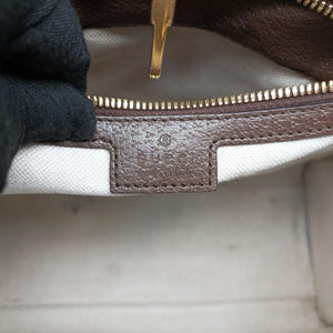 Pre-owned Gucci Jumbo GG Tote Brown×Green×Red canvas×leather 703974 shoulderbag | stylenewstar