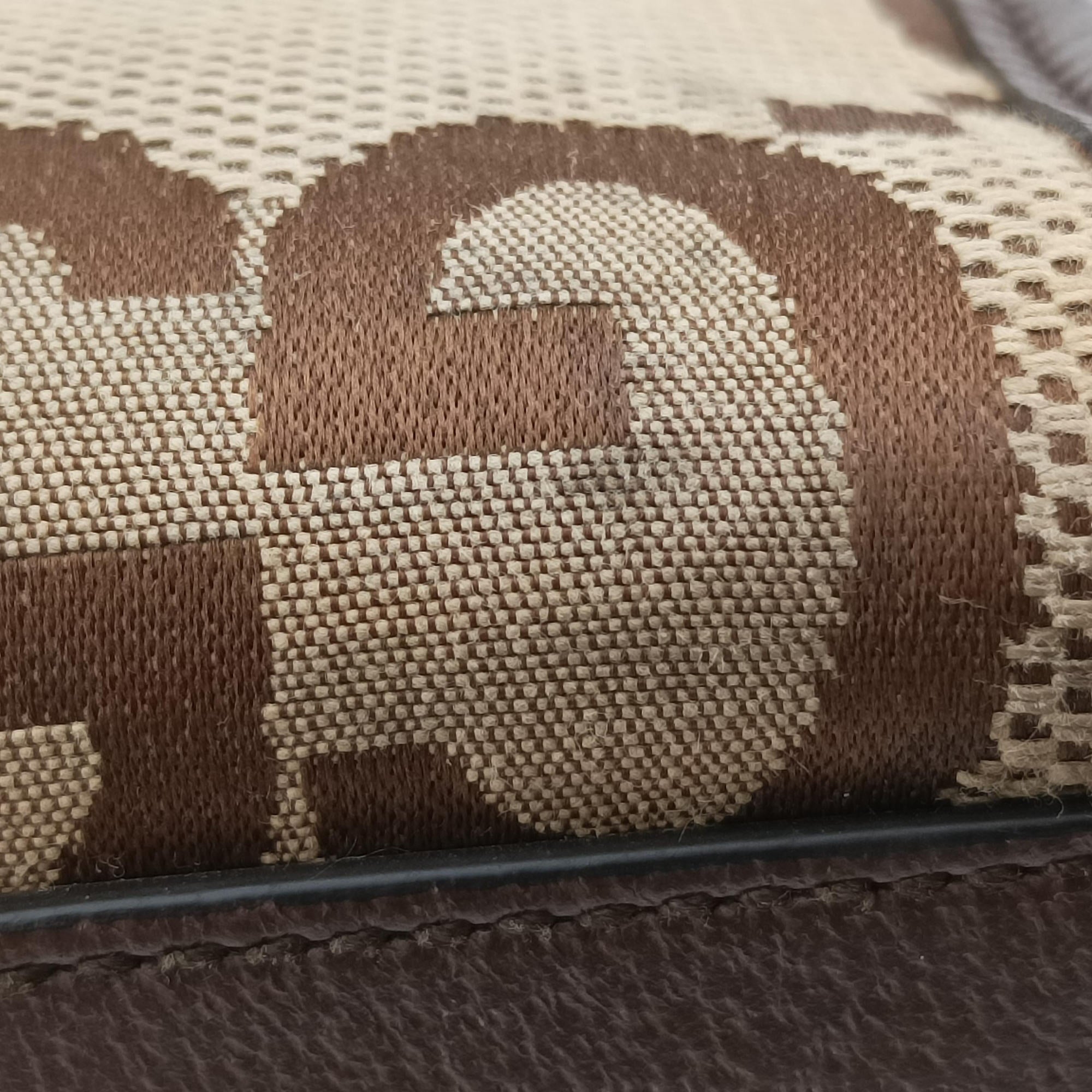 Pre-owned Gucci Jumbo GG Tote Brown×Green×Red canvas×leather 703974 shoulderbag | stylenewstar