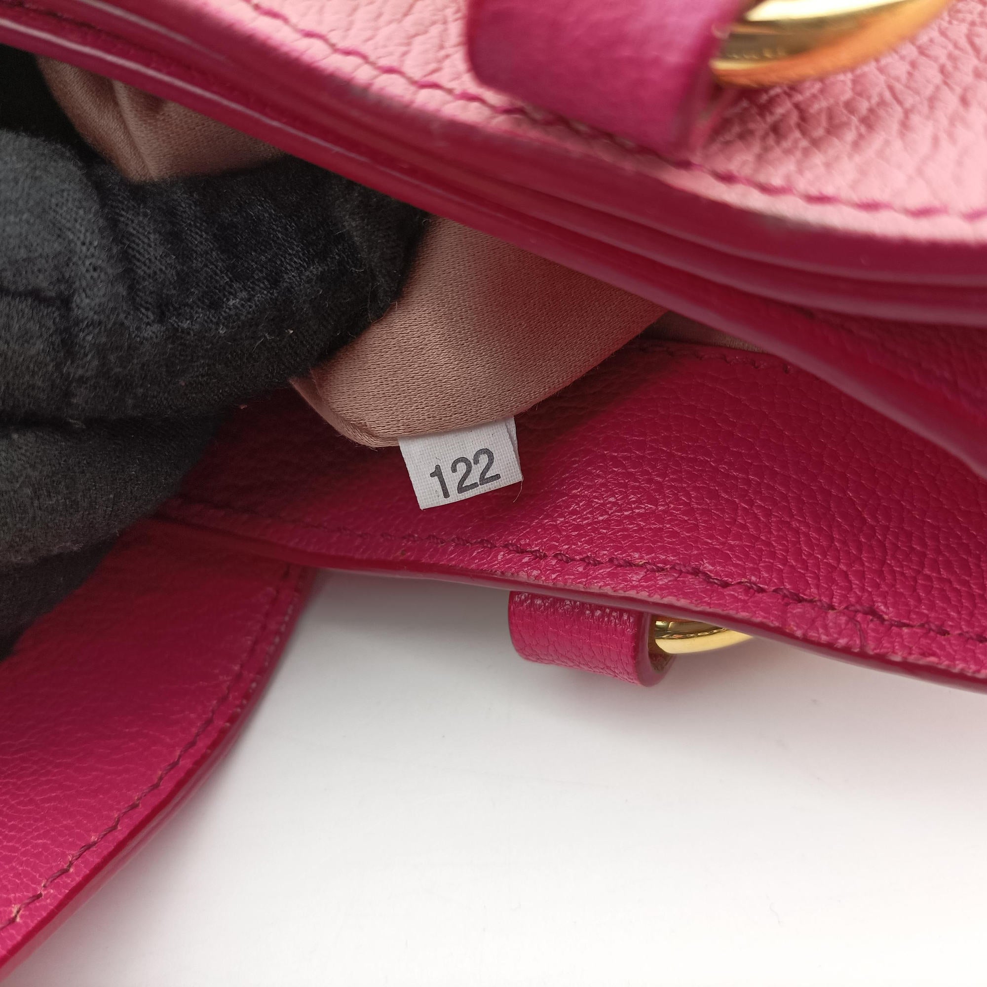 Pre-owned Miu Miu Madras Pink Leather  shoulderbag | stylenewstar