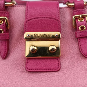 Pre-owned Miu Miu Madras Pink Leather  shoulderbag | stylenewstar