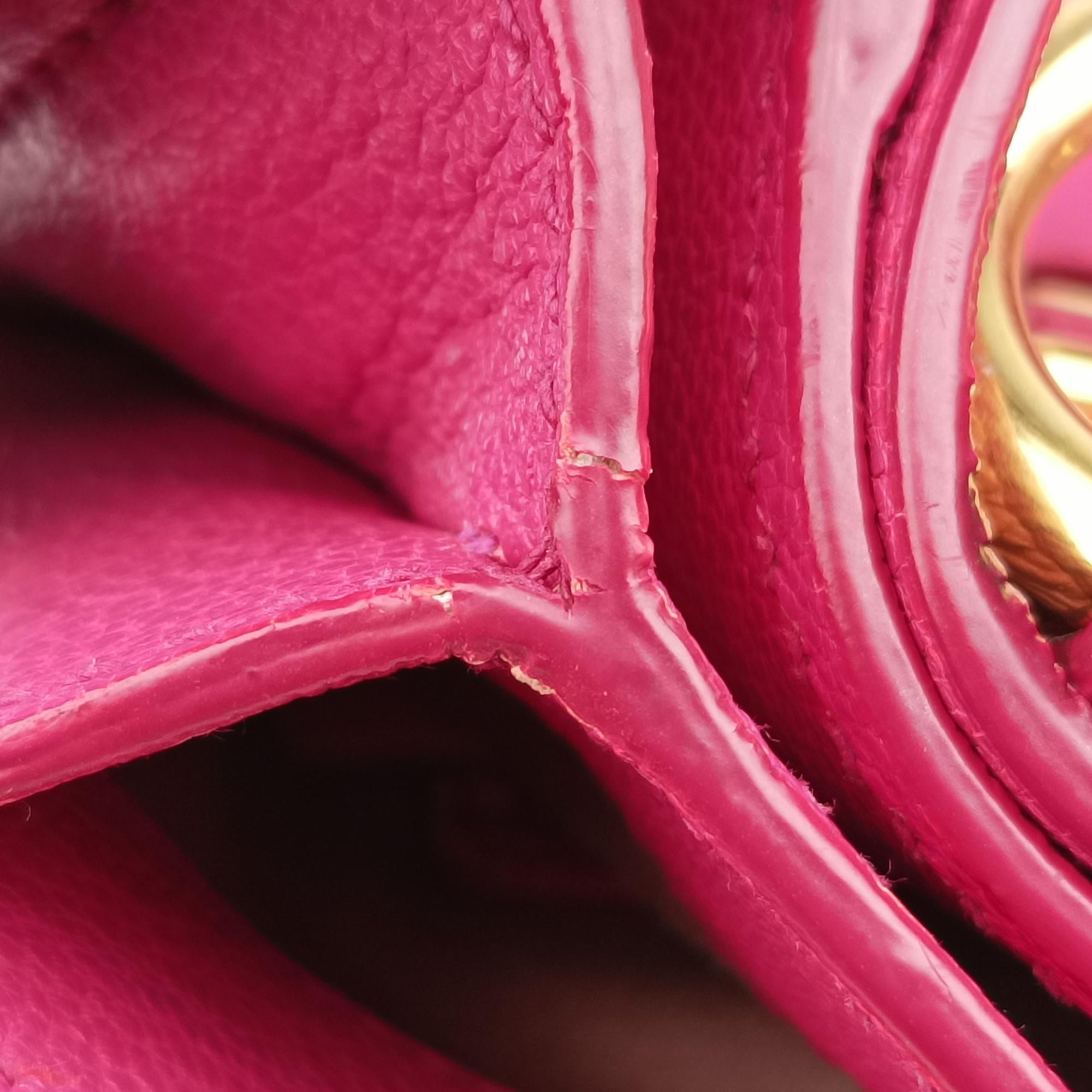 Pre-owned Miu Miu Madras Pink Leather  shoulderbag | stylenewstar