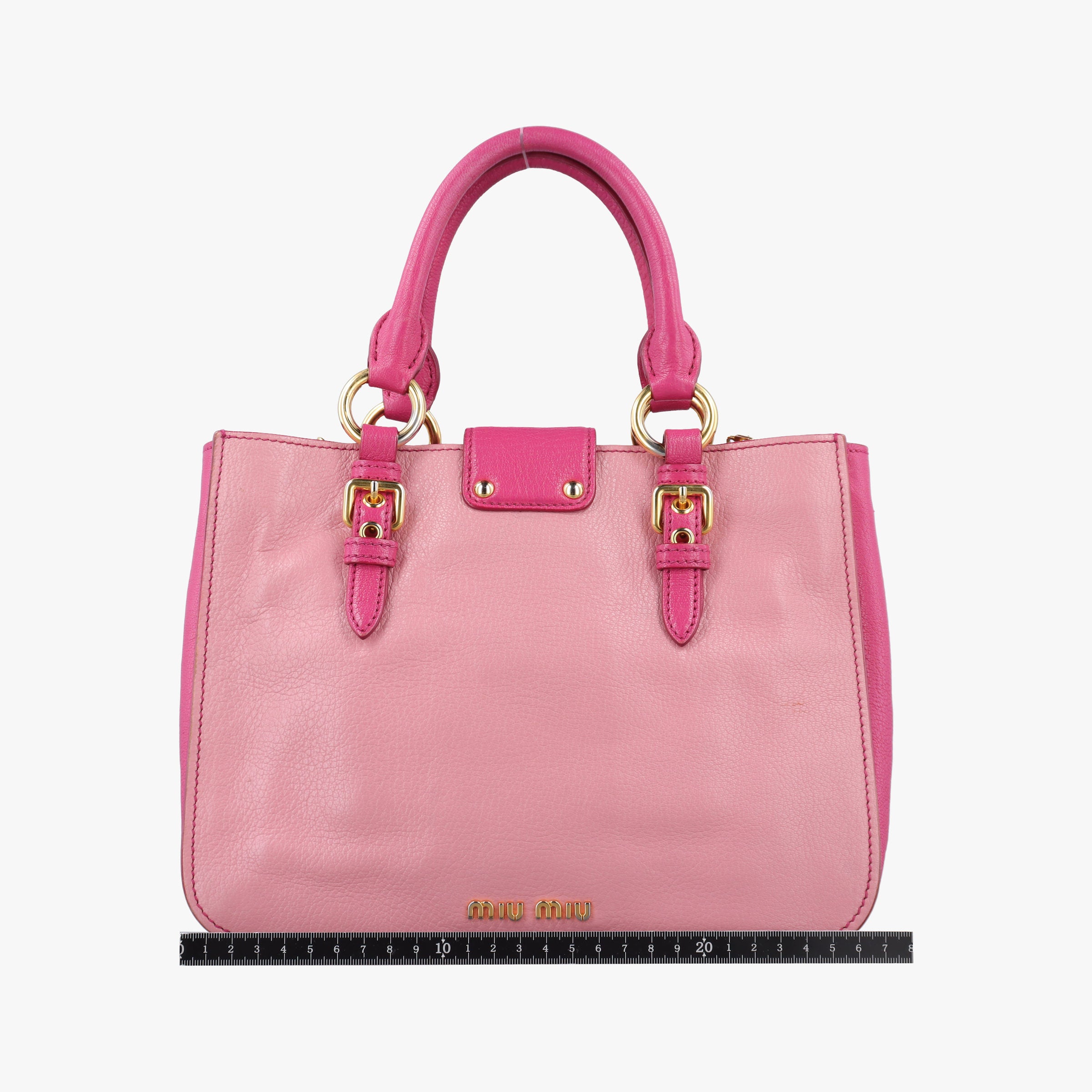 Pre-owned Miu Miu Madras Pink Leather  shoulderbag | stylenewstar