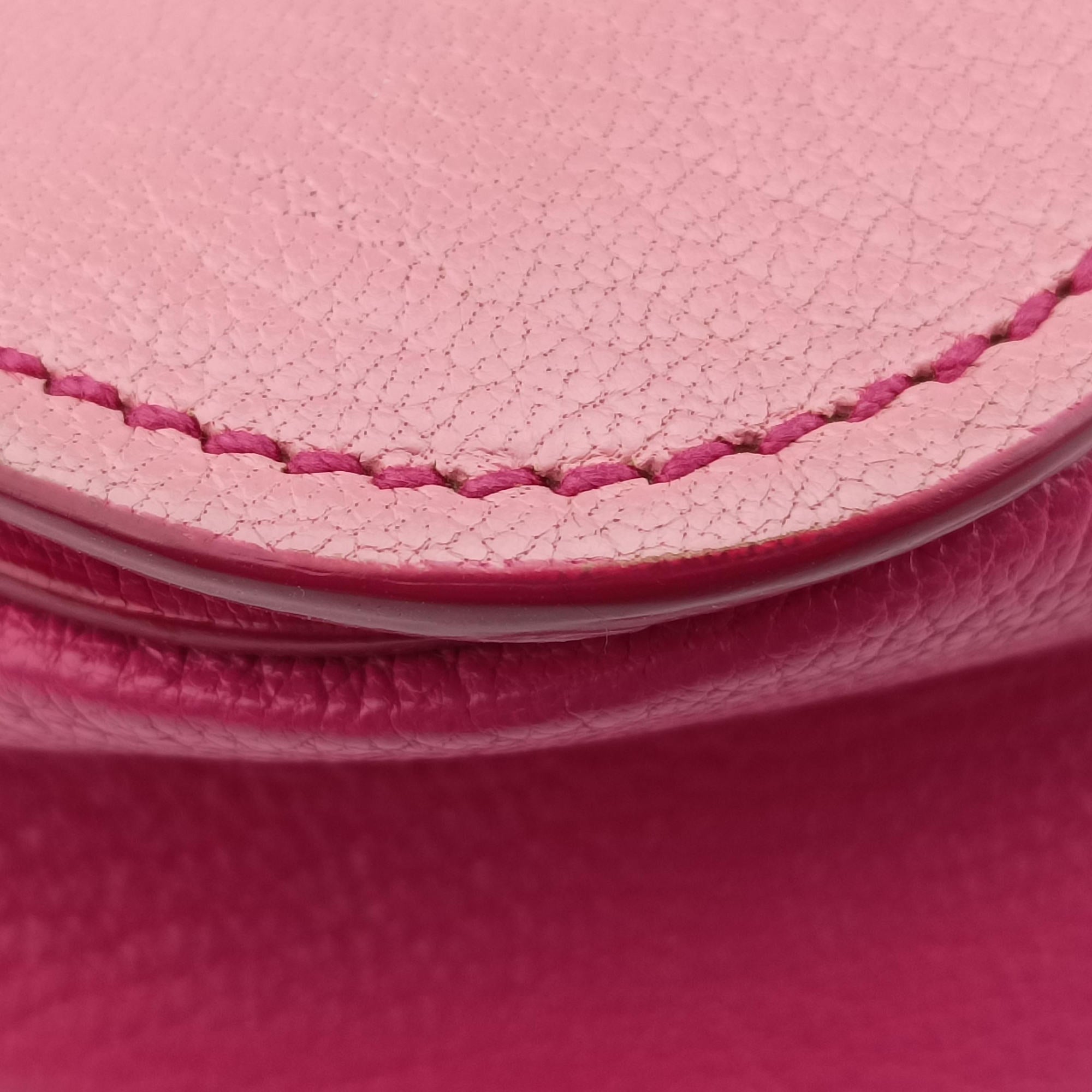 Pre-owned Miu Miu Madras Pink Leather  shoulderbag | stylenewstar