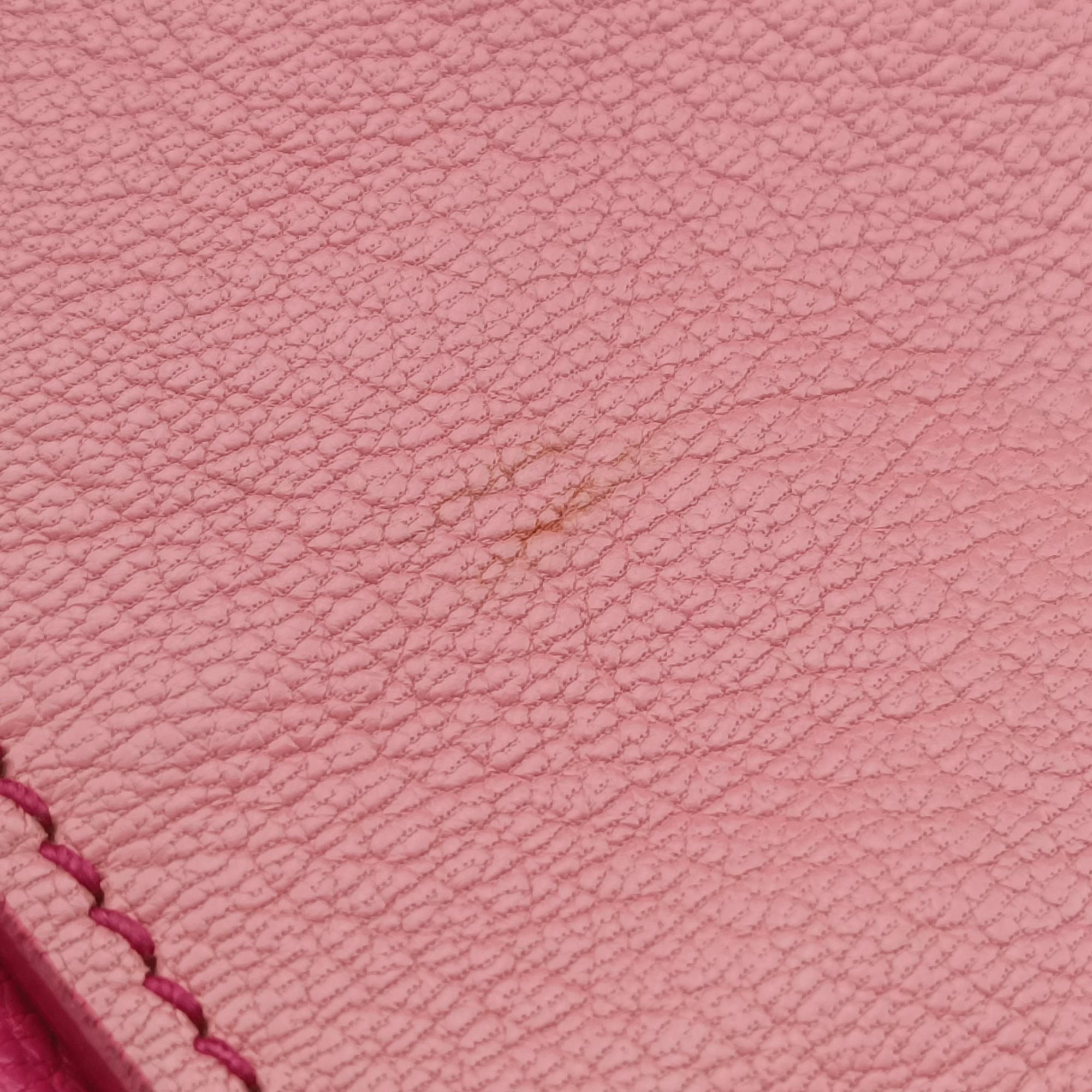 Pre-owned Miu Miu Madras Pink Leather  shoulderbag | stylenewstar