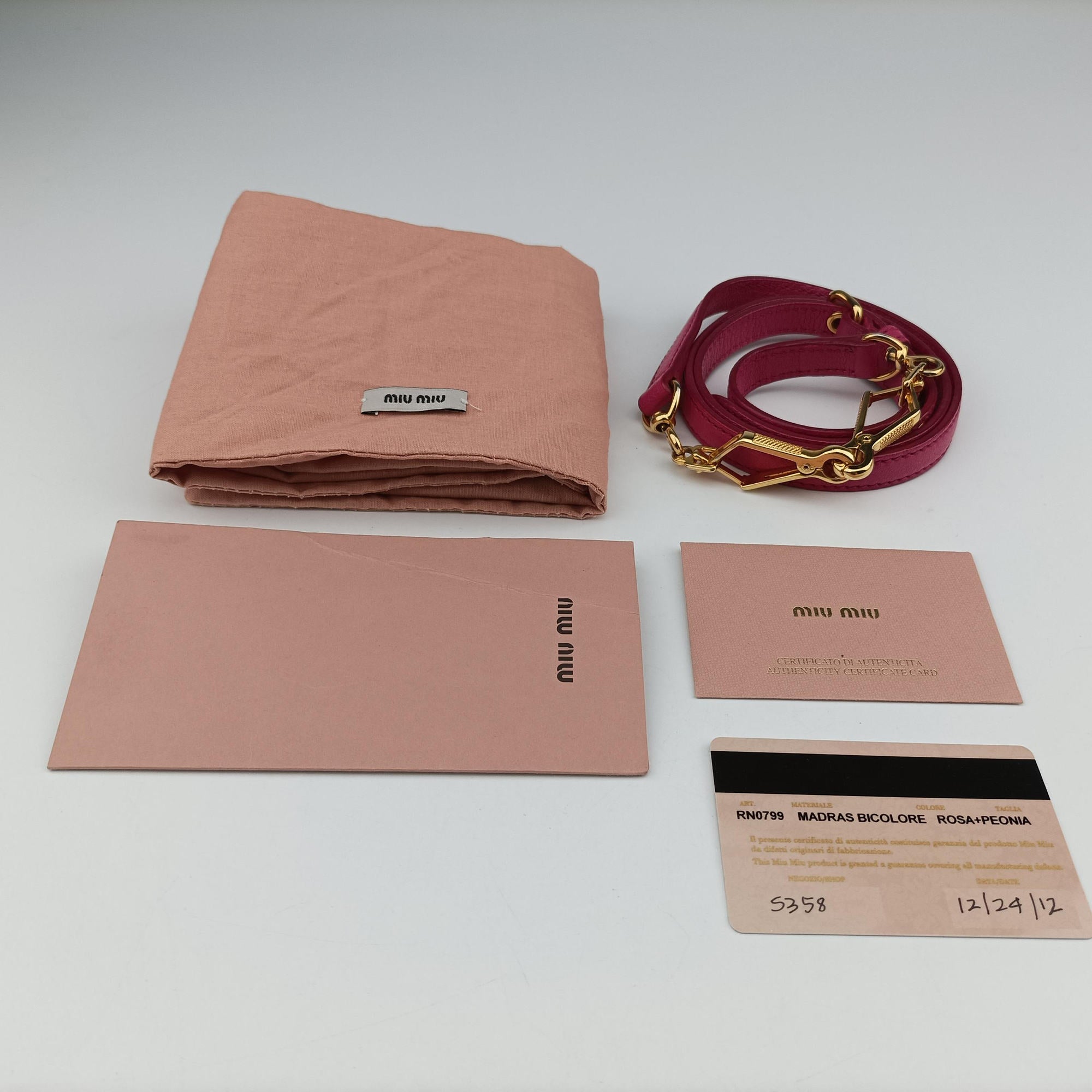 Pre-owned Miu Miu Madras Pink Leather  shoulderbag | stylenewstar
