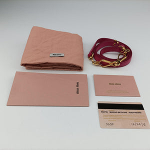 Pre-owned Miu Miu Madras Pink Leather  shoulderbag | stylenewstar