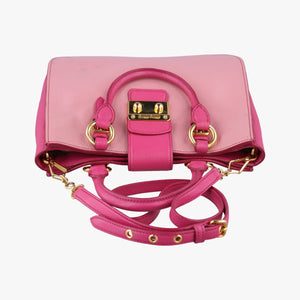 Pre-owned Miu Miu Madras Pink Leather  shoulderbag | stylenewstar
