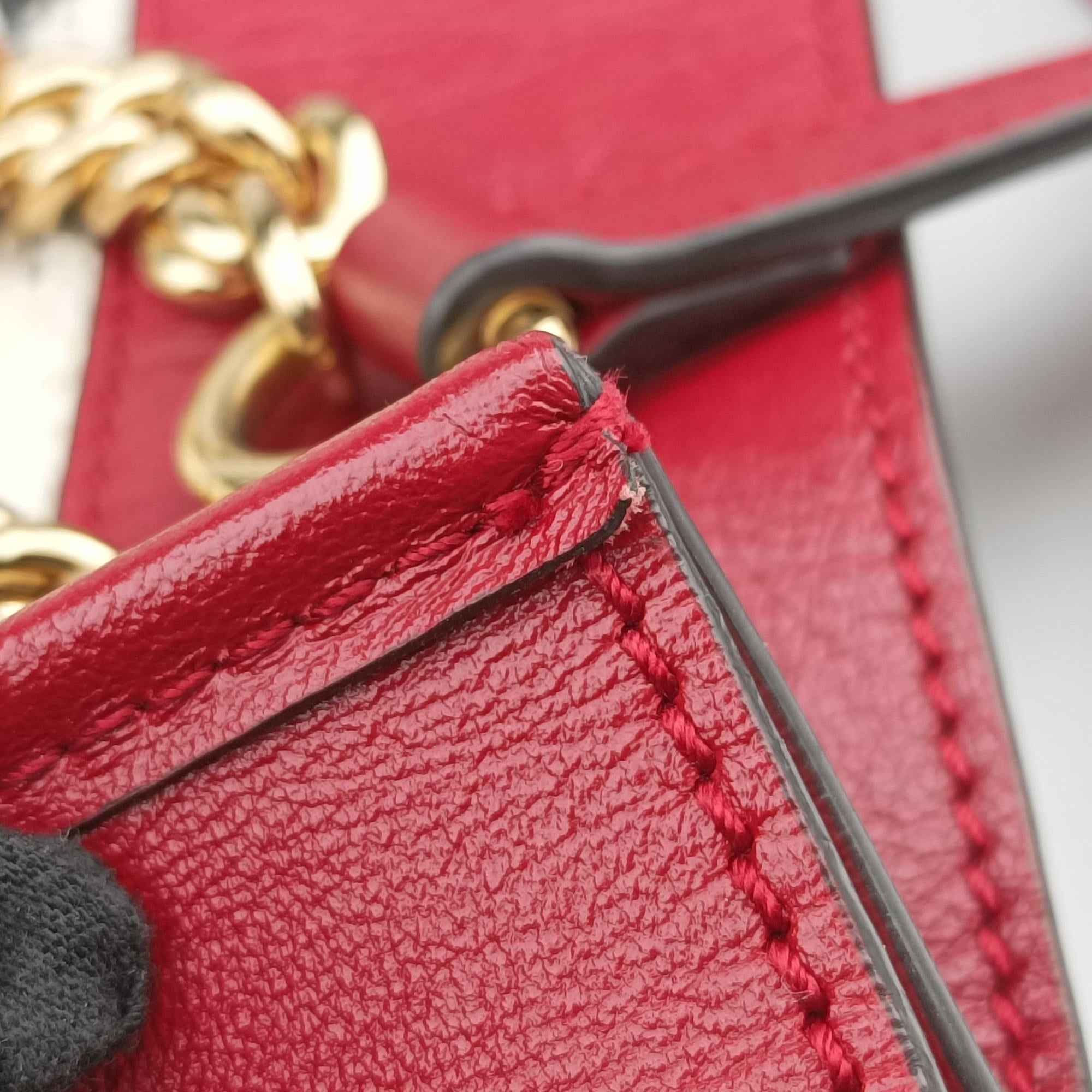 Pre-owned Gucci Rajah White×red tweed × leather 537219 shoulderbag | stylenewstar
