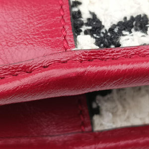 Pre-owned Gucci Rajah White×red tweed × leather 537219 shoulderbag | stylenewstar