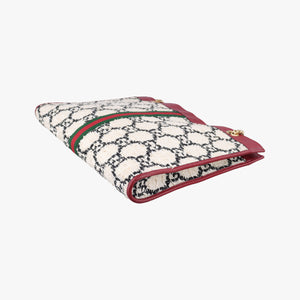 Pre-owned Gucci Rajah White×red tweed × leather 537219 shoulderbag | stylenewstar