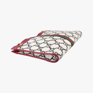 Pre-owned Gucci Rajah White×red tweed × leather 537219 shoulderbag | stylenewstar