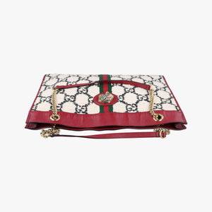 Pre-owned Gucci Rajah White×red tweed × leather 537219 shoulderbag | stylenewstar