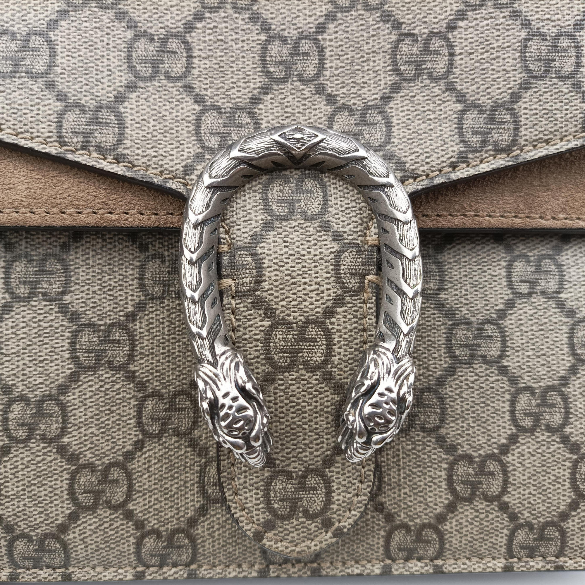 Pre-owned Gucci Dionysus Brown PVC coated canvas × suede 421970 shoulderbag | stylenewstar