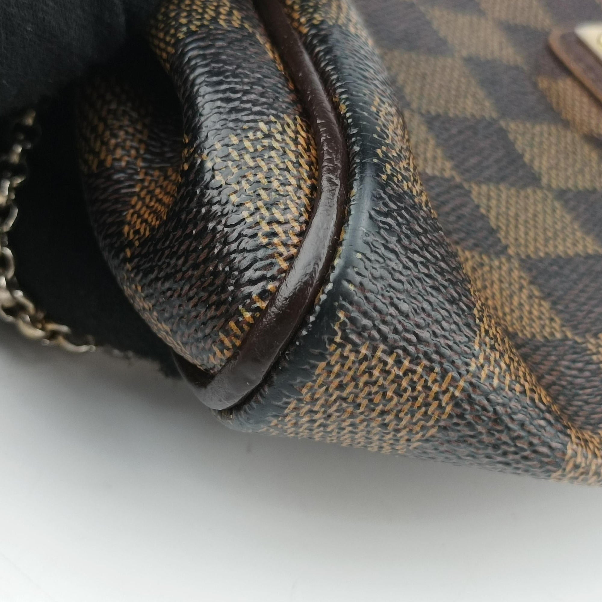 Pre-owned Louis Vuitton EVA EBENE Damier Canvas N55213 shoulderbag | stylenewstar